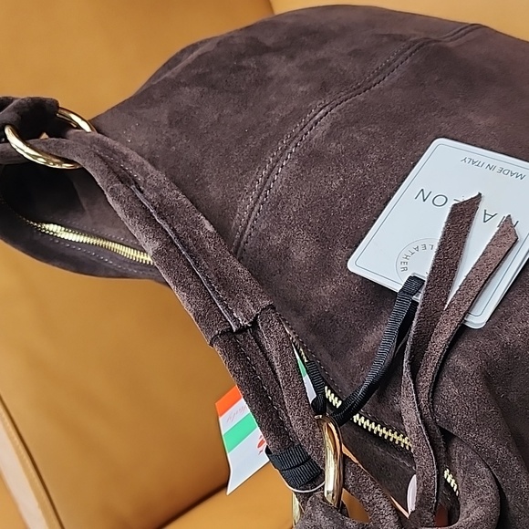 suede bag in chocolate color - Picture 5 of 12